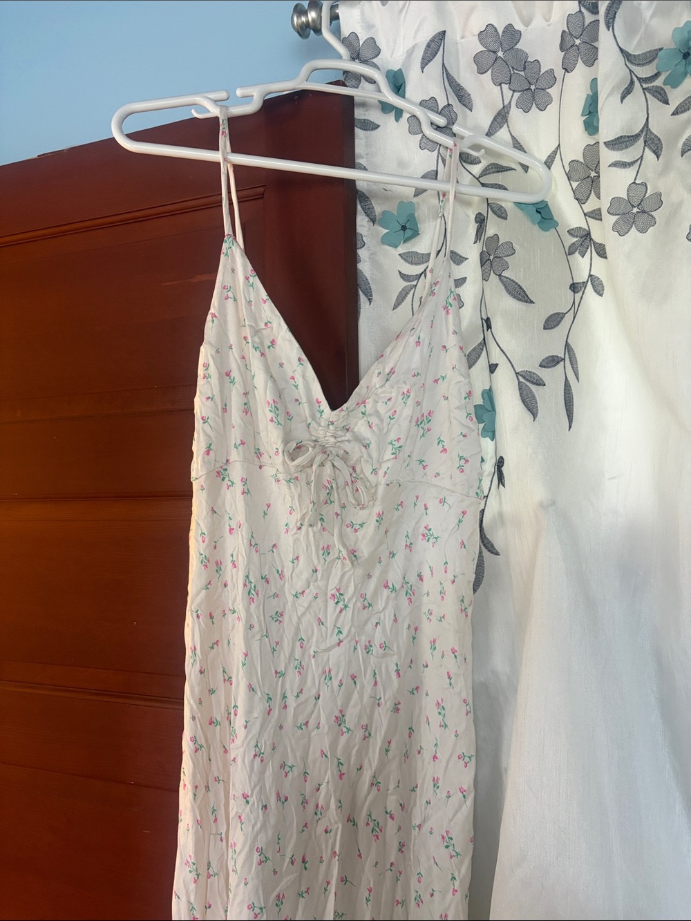 wild fable White Maxi Slip Dress with Pink Floral